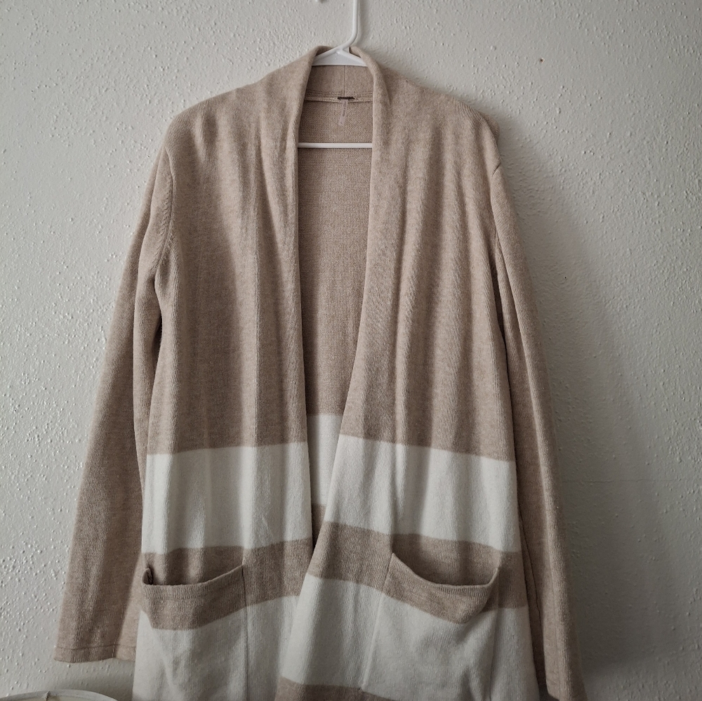 Poof Striped Pocketed Cardigan OS